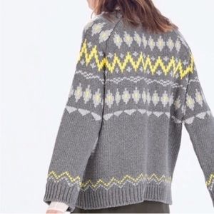 Zara Fair Isle Chunky Knit Sweater